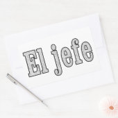 El jefe is de baas rechthoekige sticker (Envelop)