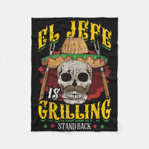 El Jefe is Grilling Stand Back _ Grappig Grillen B Fleece Deken