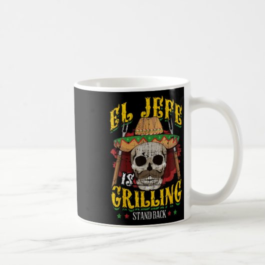 El Jefe is Grilling Stand Back _ Grappig Grillen B Koffiemok (Rechts)