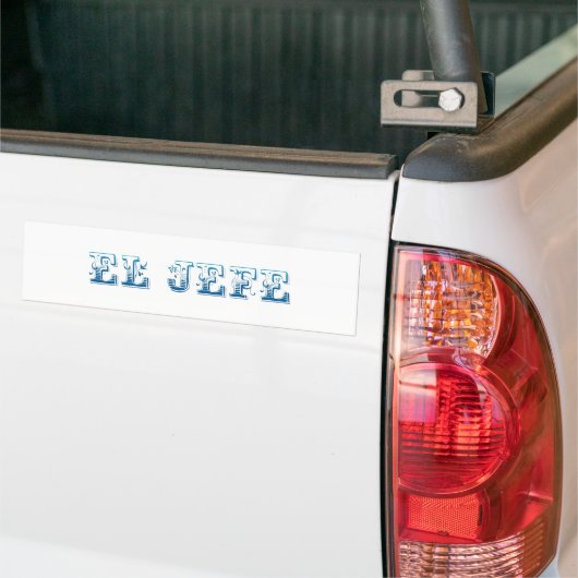 El Jefe logo Floreado blue azul Bumpersticker (Op Truck)