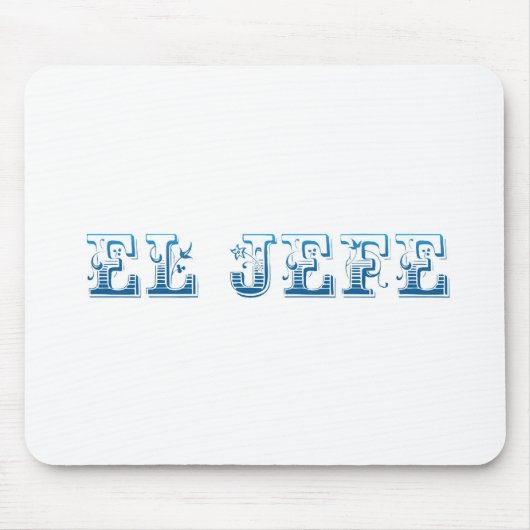 El Jefe logo Floreado blue azul Muismat (Voorkant)