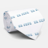 El Jefe logo Floreado blue azul Stropdas (Opgerold)