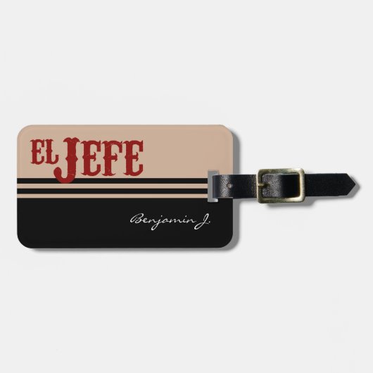 El Jefe Translation The Boss Bagagelabel (Voorkant horizontaal)