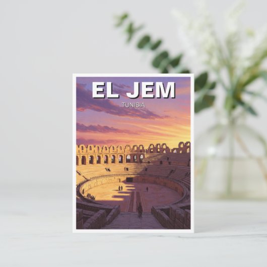 El Jem Amphitheater Tunesië Reizen Briefkaart (Staand voorkant)