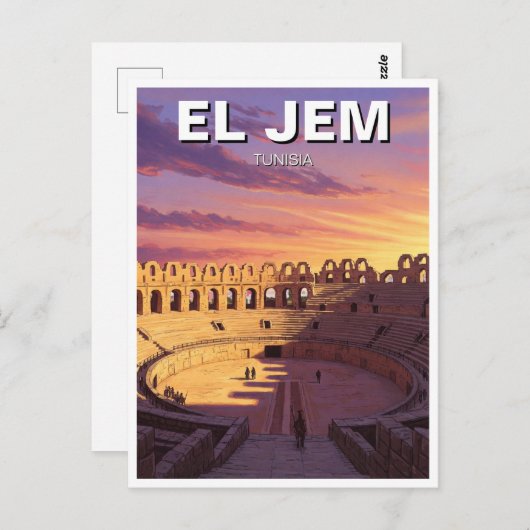 El Jem Amphitheater Tunesië Reizen Briefkaart (Voorkant / Achterkant)