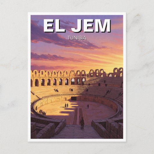 El Jem Amphitheater Tunesië Reizen Briefkaart (Voorkant)