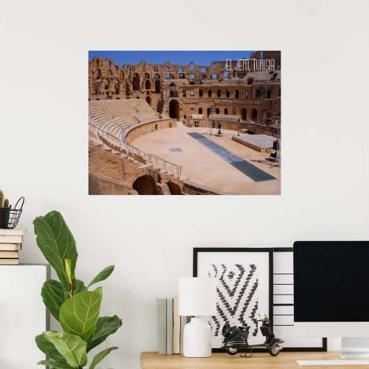 El Jem Ancient Colosseum Amphitheater Tunesië Poster (Thuiskantoor)