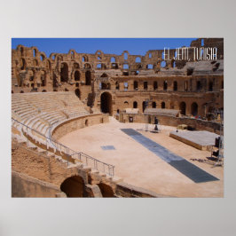 El Jem Ancient Colosseum Amphitheater Tunesië Poster