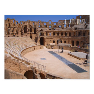 El Jem Colosseum Amphitheater Tunesië Foto Afdruk