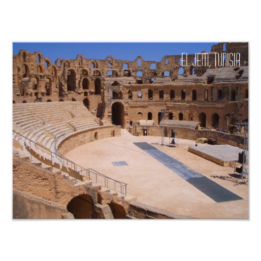 El Jem Colosseum Amphitheater Tunesië Foto Afdruk (Voorkant)