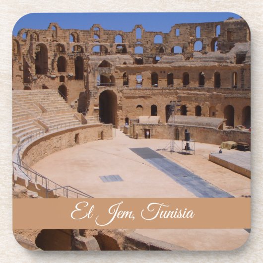 El Jem Gladiator Colosseum Tunesië Revel Souvenir Bier Onderzetter (Voorkant)