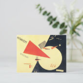 El Lissitzky - Beat de Whites met de rode rand Briefkaart (Staand voorkant)