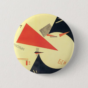 El Lissitzky - Beat de Whites met de rode rand Ronde Button 5,7 Cm