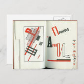 El Lissitzky - Illustratie naar 'Voor de stem' Briefkaart (Voorkant / Achterkant)