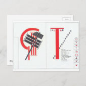El Lissitzky - Kunstenillustratie naar 'Voor de st Briefkaart (Voorkant / Achterkant)
