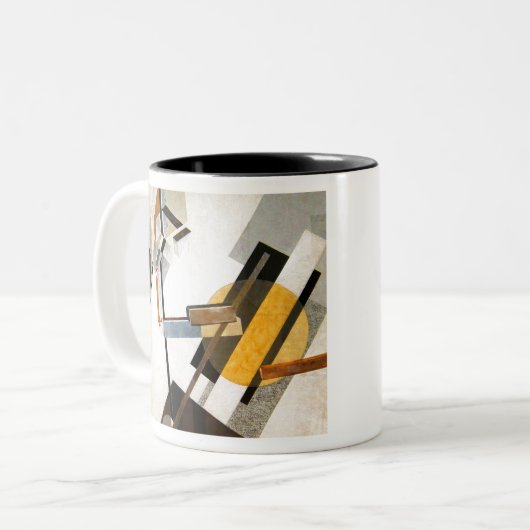 El Lissitzky Proun 19D Tweekleurige Koffiemok (Voorkant links)