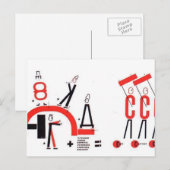 El Lissitzky- Vier (rekenkundige) acties Briefkaart (Voorkant / Achterkant)