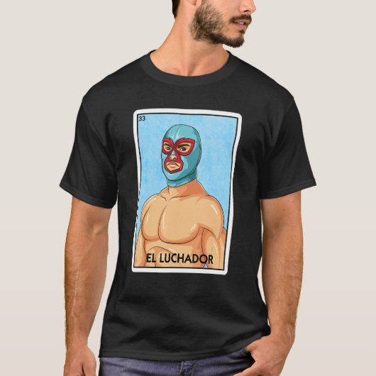 El Luchador Mexican Card Game Lucha Libre Mexican  T-shirt (Voorkant)
