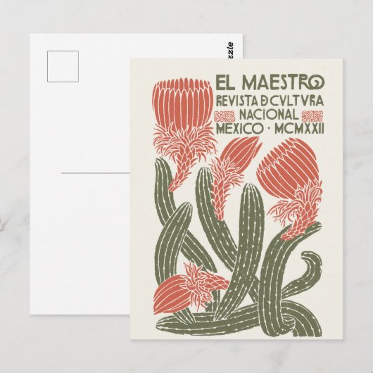 El Maestro  Mexicaans Cultuurtijdschrift Hoesje Briefkaart (Voorkant / Achterkant)