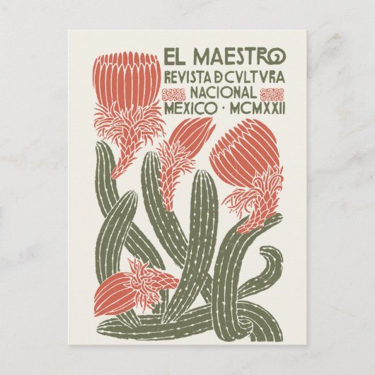El Maestro  Mexicaans Cultuurtijdschrift Hoesje Briefkaart (Voorkant)