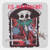 El Mariachi. Vierkante Sticker (Voorkant)