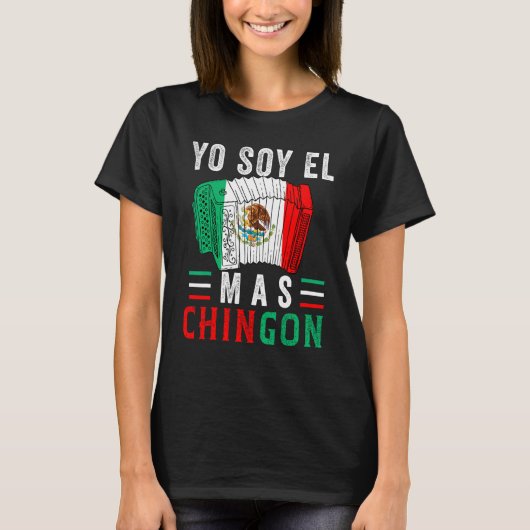 El Mas Chingon  Mexican Dad Husband Regalo T-shirt (Voorkant)