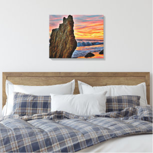 El Matador Beach in Malibu Landschap Zonsondergang Canvas Afdruk