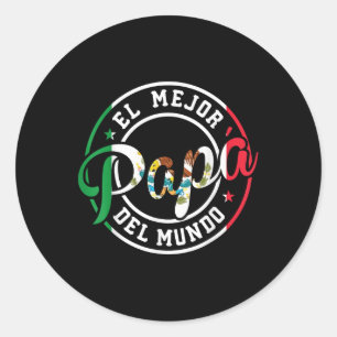 El Mejor Papa Del Mundo Grappig Beste Mexicaanse v Ronde Sticker