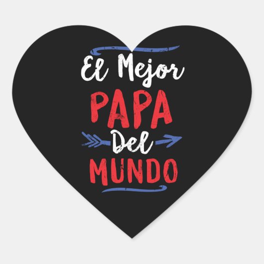 El Mejor Papa Del Mundo Pap Dag Hart Sticker (Voorkant)