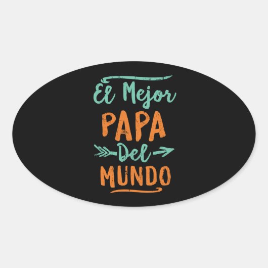 El Mejor Papa Del Mundo Pap Dag Ovale Sticker (Voorkant)