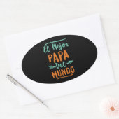 El Mejor Papa Del Mundo Pap Dag Ovale Sticker (Envelop)