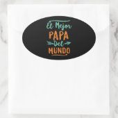 El Mejor Papa Del Mundo Pap Dag Ovale Sticker (Tas)