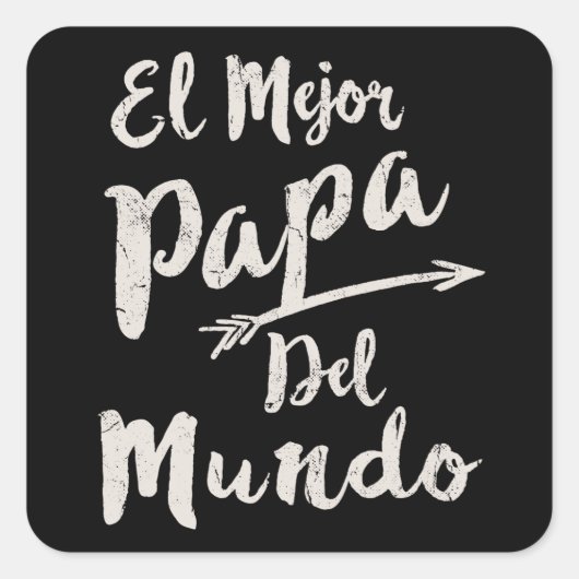 El Mejor Papa Del Mundo Pap Dag Vierkante Sticker (Voorkant)