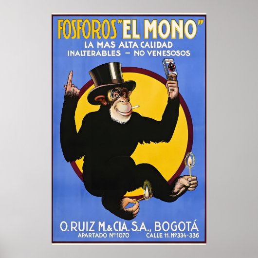 El Mono Cigarettes Vintage Poster Prints (Voorkant)