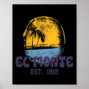 El Monte Californië Retro Surfer Vintage Strand Vo Poster