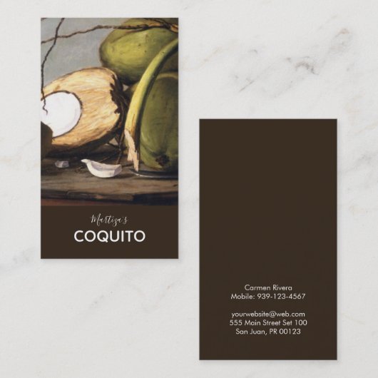 El Morro Coquito Visitekaartje (Voorkant / Achterkant)