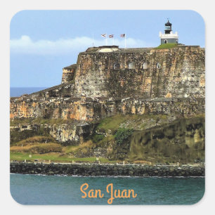 El Morro Guarding San Juan Bay Entrance Vierkante Sticker
