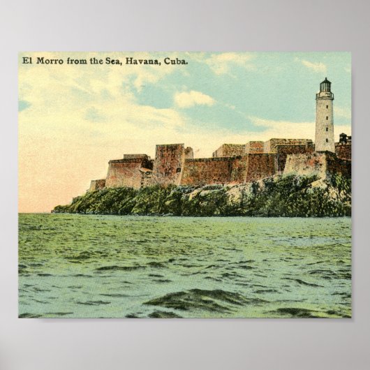 El Morro uit het Zee, Havana, Cuba 1913 Poster (Voorkant)