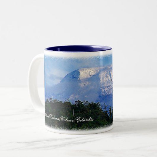 El Nevado del Tolima Colombia Travel Mug Tweekleurige Koffiemok (Voorkant links)