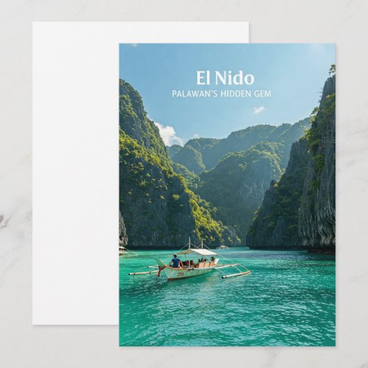El Nido: De verborgen parel van Palawan Feestdagenkaart (Voorkant / Achterkant)