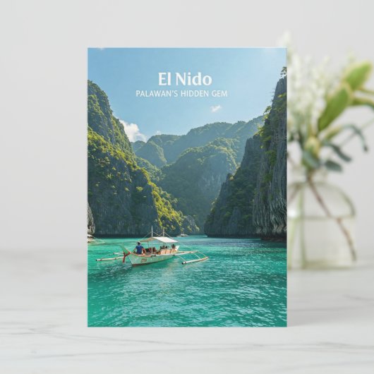 El Nido: De verborgen parel van Palawan Feestdagenkaart (Staand voorkant)