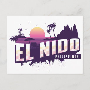 El Nido Filipijnen Palawan Paarse Sunset Briefkaart