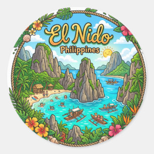 El Nido Filipijnen Ronde Sticker