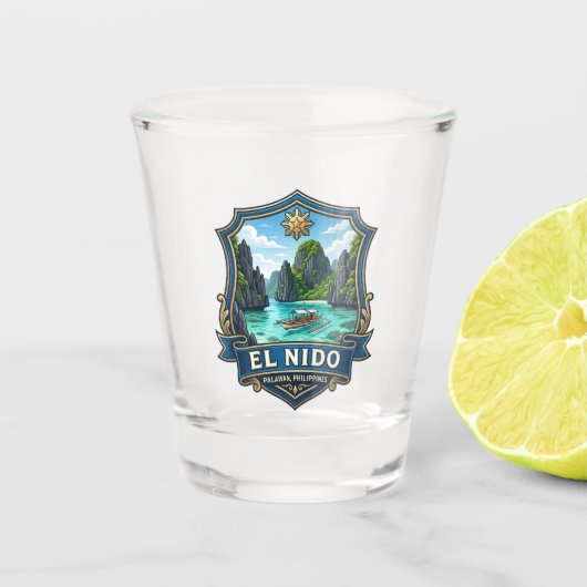 El Nido Filipijnen Shot Glas (Voorkant)