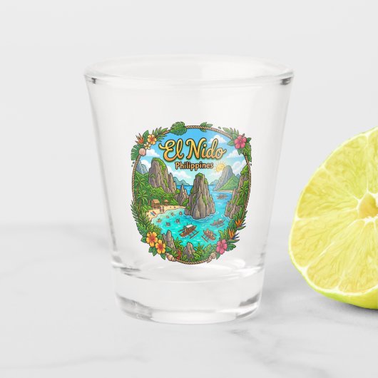 El Nido Filipijnen Shot Glas (Voorkant)