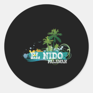 El Nido Palawan Filippijnen Vakantie Souvenir T-sh Ronde Sticker