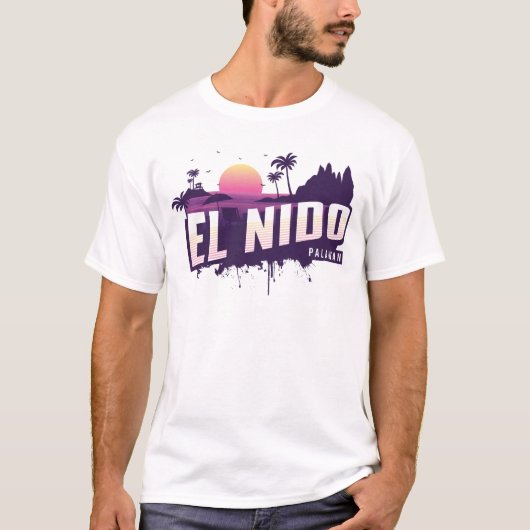 El Nido Palawan - Philippine Island Retro Souvenir T-shirt (Voorkant)