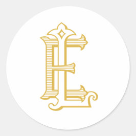 EL of LE Monogram antiek sticker in goud