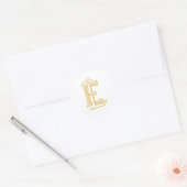 EL of LE Monogram  antiek sticker in goud (Envelop)