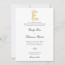 EL of LE Monogram Vintage Wedding Invitting